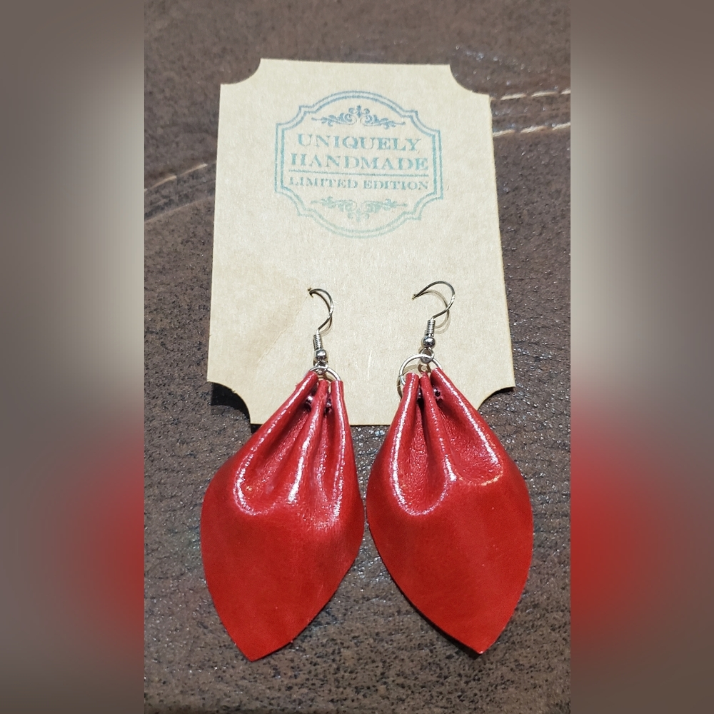 Handmade leather earrings